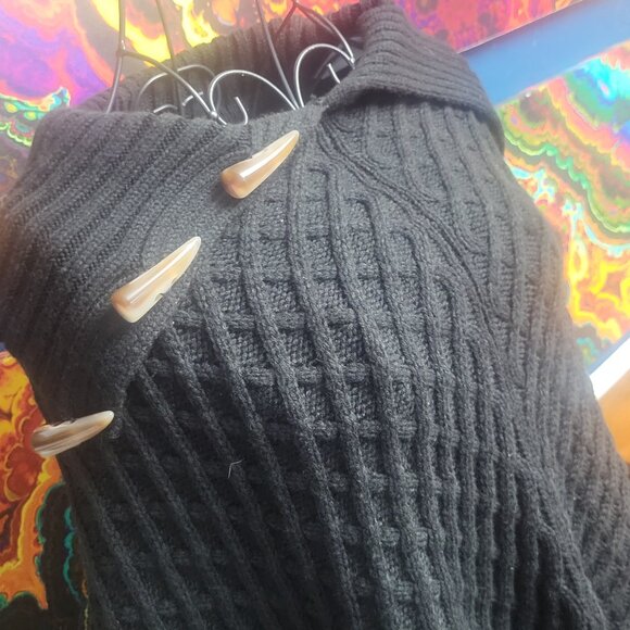 Charter Club ~ Sz OSFA ~ Black Poncho ~ Excellent Condition - Picture 5 of 8